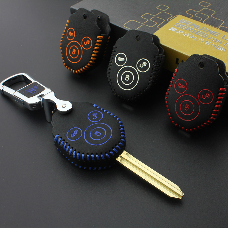 

car key cover for subaru xv forester legacy 2016 2017 Genuine Leather Car Key bag case key, Sky blue