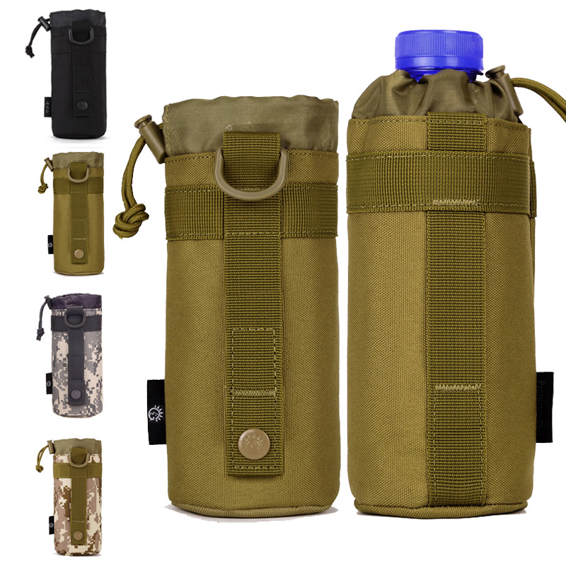 

Waterproof Outdoor Tactical Bag,550ML Water Bottle Cover Waist Hanging Climbing Sports Bag,Hunting Camping Running Accessory Bag, Desert digital