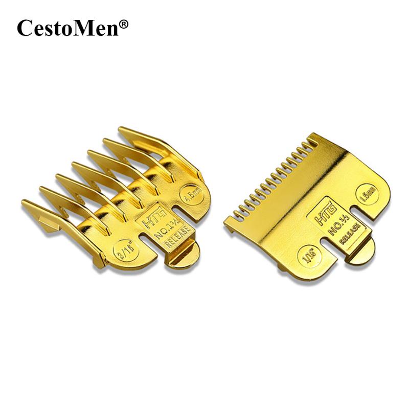 

CestoMen Gold Silver Universal Hair Clipper Limit Comb 2pcs Set Replacement Guide Comb 1.5MM 4.5MM Hair Clipper Attachment
