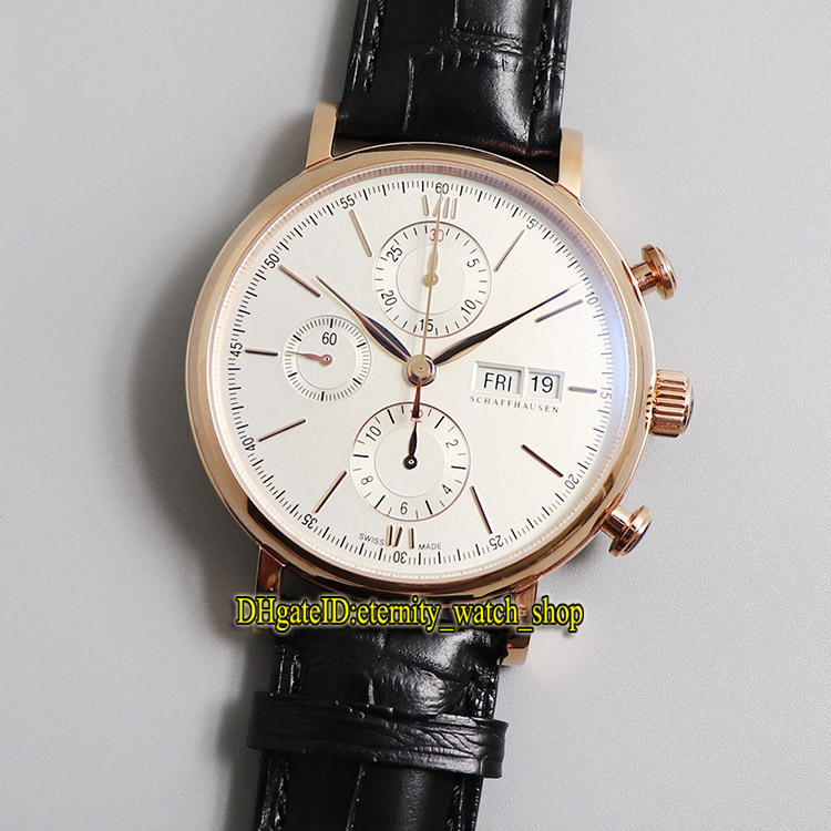 

V2 Upgrade version ZF 391021 White Dial Cal.79320 7750 Chronograph Automatic Mens Watch 18K Rose Gold Case Leather Stopwatch Sport Watches, Box