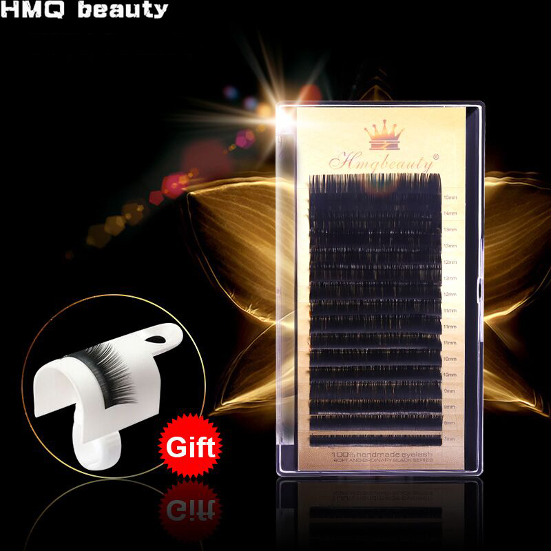 

16 Rows/Case False Eyelash Extension Lashes Accessories 7~15mm Mix Size 3D individual Eyelashes Tray Extensions For Makeup Tool