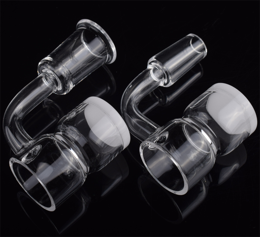 

Flat Top Splash Guard Opaque Bottom Quartz Banger With 10mm 14mm 18mm Quartz Nail With Cyclone Spinning Carb Cap and Terp Pearl ba