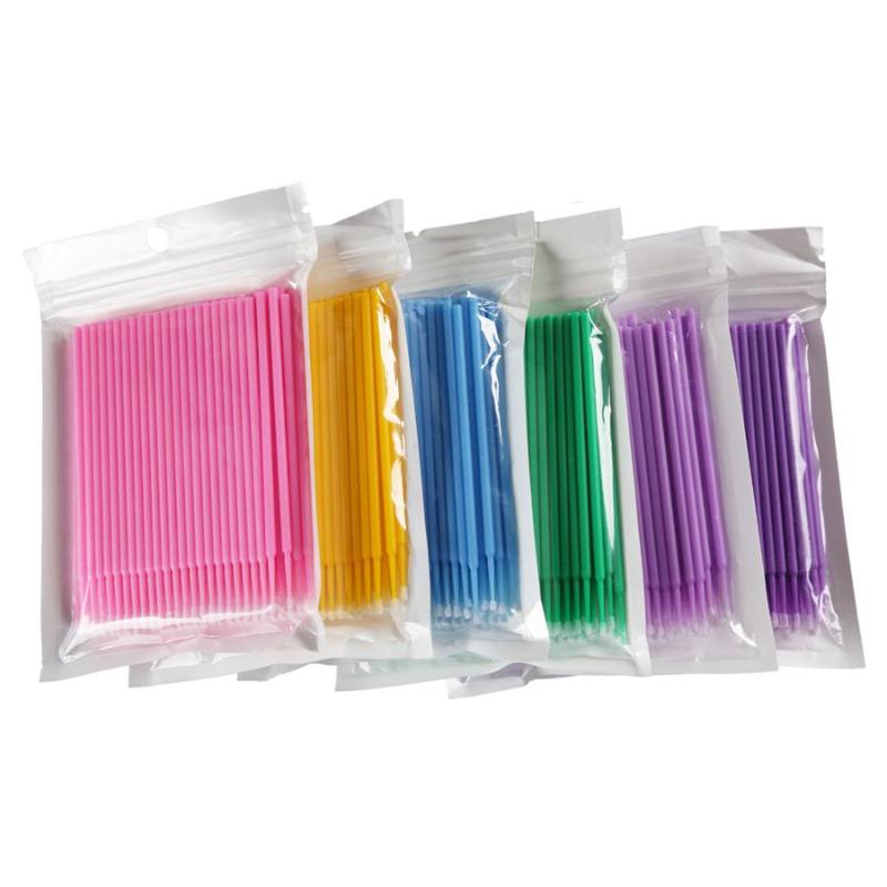 

New 100pcs/lot Cosmetic Eyelash Individual Extension Makeup Brushes Tools Micro Disposable Lashes Brush Mascara Wand Applicator