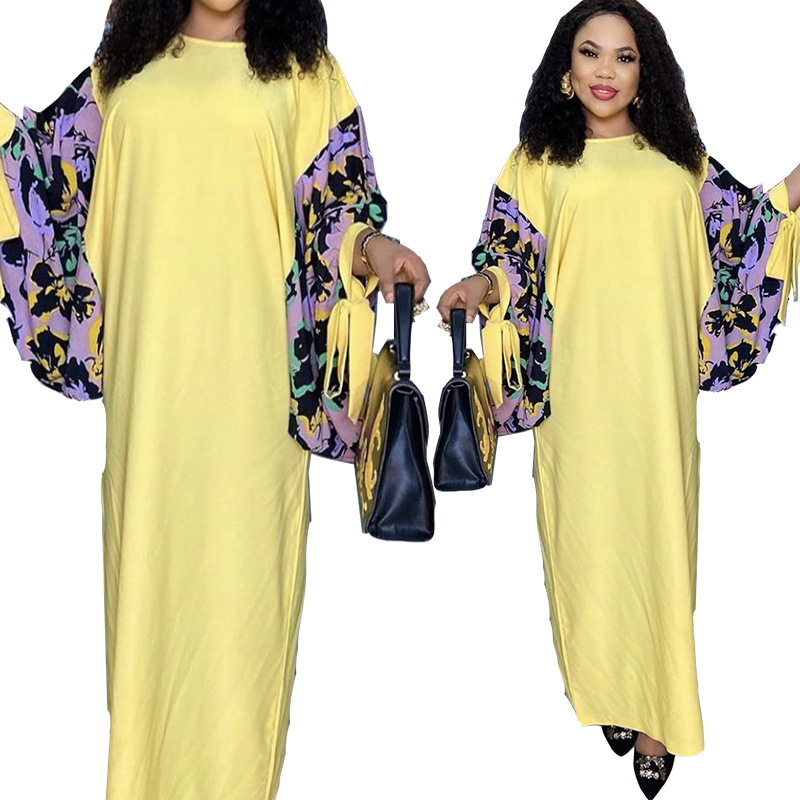 

Summer sexy african women 2020 new arrival o-neck polyester plus size long dress