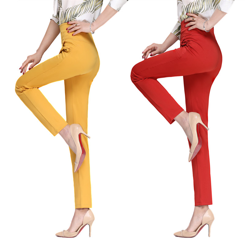 

High Waist Women Trousers ladies summer Black pencil Pants Plus Size 4XL Female Slim Pants Elastic causal 2020