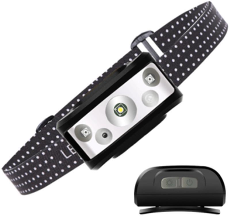 

Mini Headlamp Induction Sensor USB Rechargeable XPE strong LED Head Light 200 Lumens IPX65 Waterproof Fixed Focus
