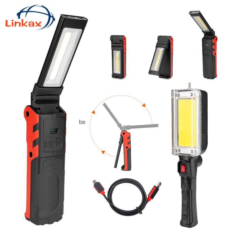 

Flashlights Torches Magnetic Car Repairing Working Light COB LED USB Charging Portable Lamp For Camping Climbing Hunting Torch