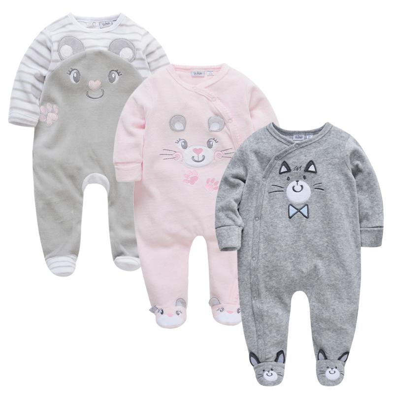

Kavkas 2 3 pcs/lot Baby Rompers Winter Girls Overalls Long Sleeve Cartoon Newborn Babies Girl Jumpsuit Infant Boys Pajamas, Py1148