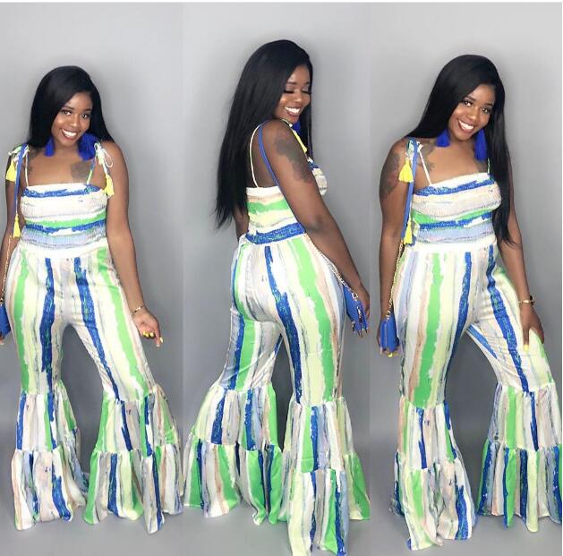 lace bell bottom jumpsuit