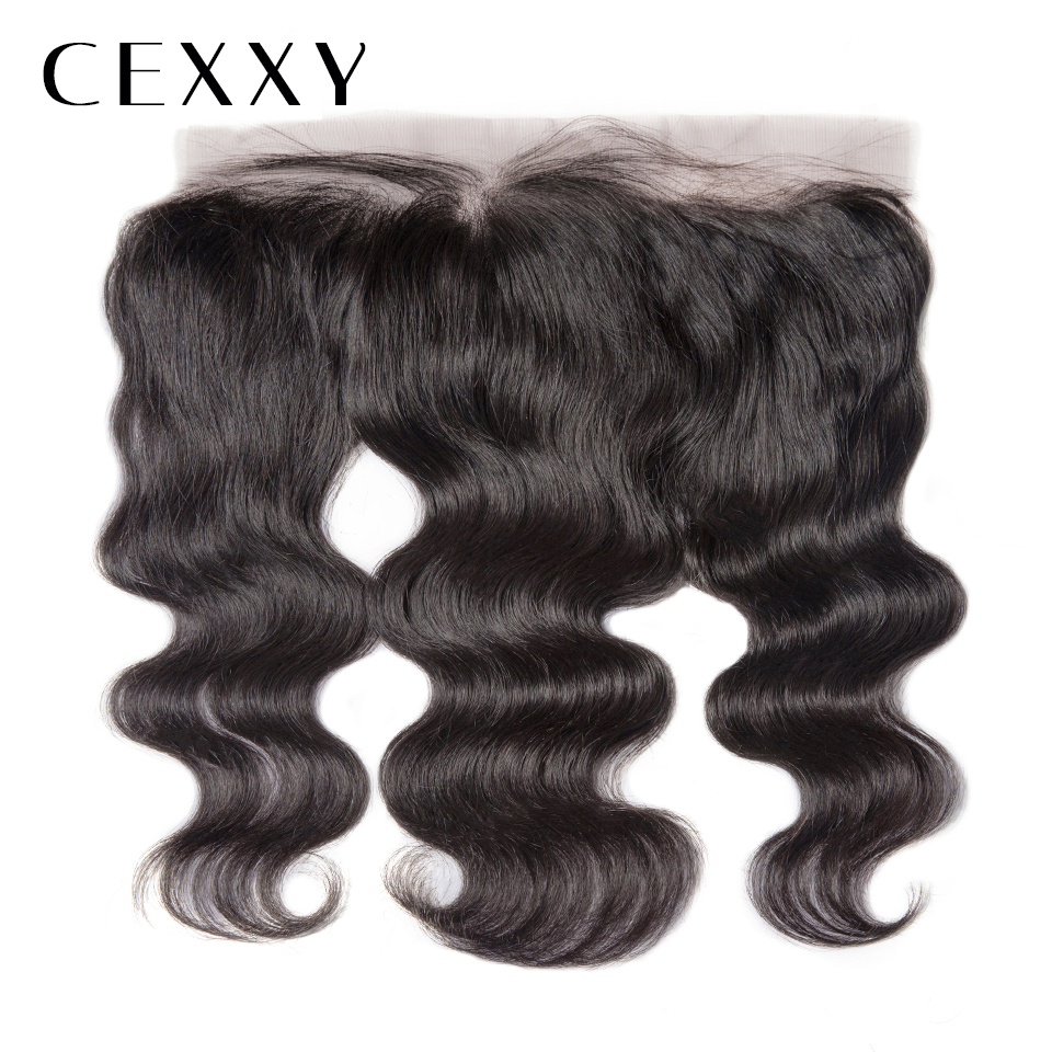 

CEXXY] OneCut Hair 13x4inch Body Wave 8-20inch Remy Hair Natural Color 13x4 Lace Frontal Human Hair Frontal Closure