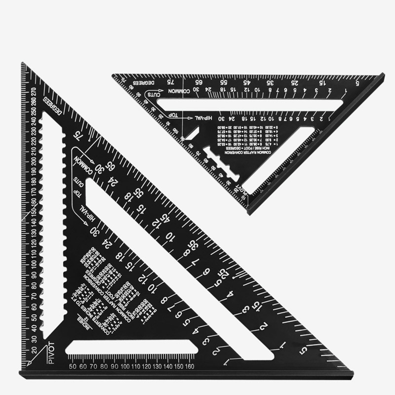 

Aluminum Alloy 7/12inch Angle Ruler Metric Triangular Measuring Ruler Woodwork Speed Square Triangle Angle Protractor Trammel
