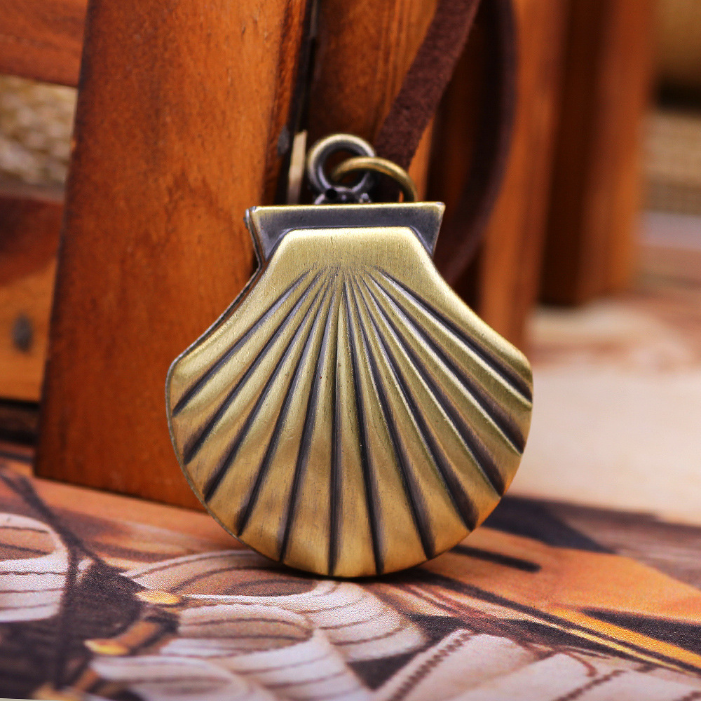 

Korean style creative personalized shell pocket watch watch pocket watch necklace, Antique bronze