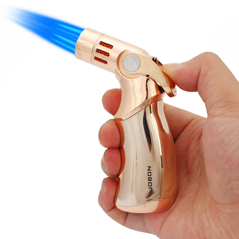 

2020 New Outdoor BBQ Butane Jet Lighter Cigar Pipe Torch Turbo Lighter 4 Nozzles Free Fix Fire Windproof Spray Gun Metal Kitchen Gas Lighter