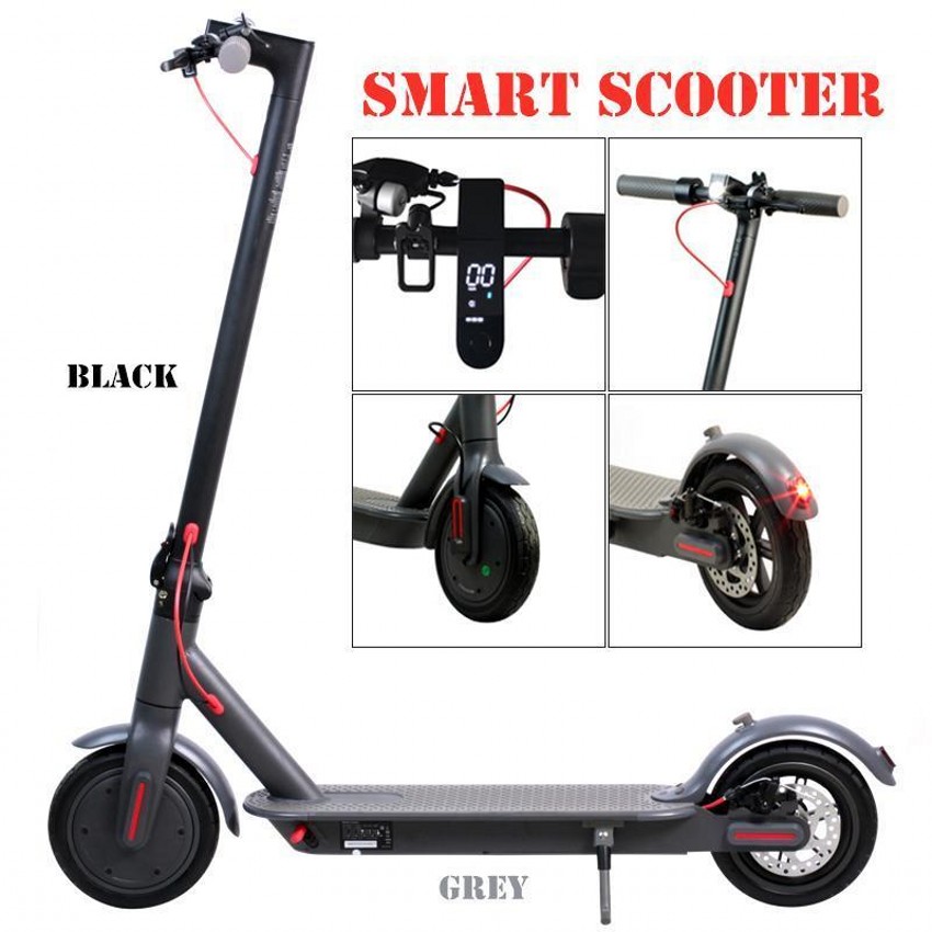 

Stock Electric Scooter 250W Folding Kick Bike Bicycle Scooters For Adult 36V With LED Display High Speed Off Road MK083, Black