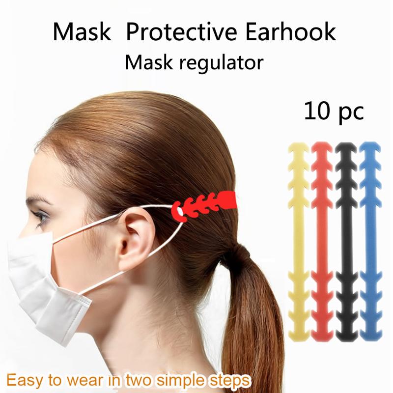 

10pc Adjustable Anti-slip Mask Ear Grips High Quality Extension Hook Face Masks Buckle Holder Accessories 178 x 20 x 1.5 mm Hot