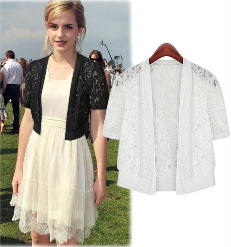 

Fashion 2020 Spring Summer Lace Outerwear Women Floral Hollow Out Cardigan Casual Plus Size -5XL Black Open Stictch