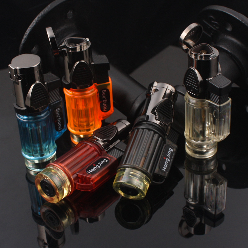 Powerful Triple Torch Gas Lighter Windproof Jet Butane Turbo Lighter Inflatable Cigar Pipe 1300 C Spray Gun Free 3 Fire-image-556812926
