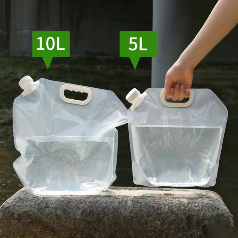 

10 L 5L PE Foldable Water Storage Container Outdoor Picnic Camping Hiking Water Bag Collapsible Drinking BBQ Picnic Bag, White 5l