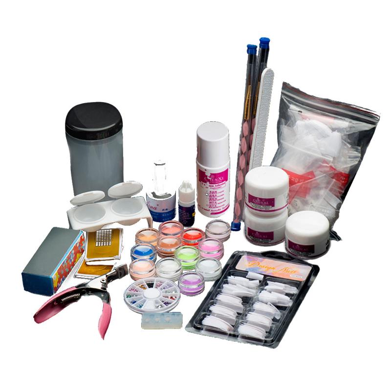 

Nail Art 19acrylic Nail Art Tips Powder Liquid Brush Glitter Clipper Primer File Set Decoration Tool Set Manicure Kit