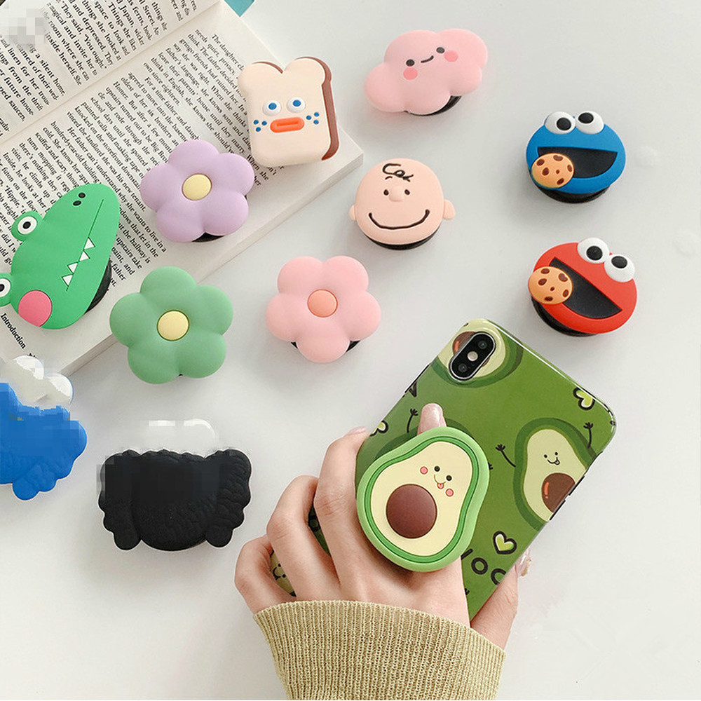 

NEW Cartoon Round Universal Mobile Phone Ring Holder Airbag Gasbag fold Stand Bracket Mount For iPhone XR Samsung Huawei Xiaomi (Retail)