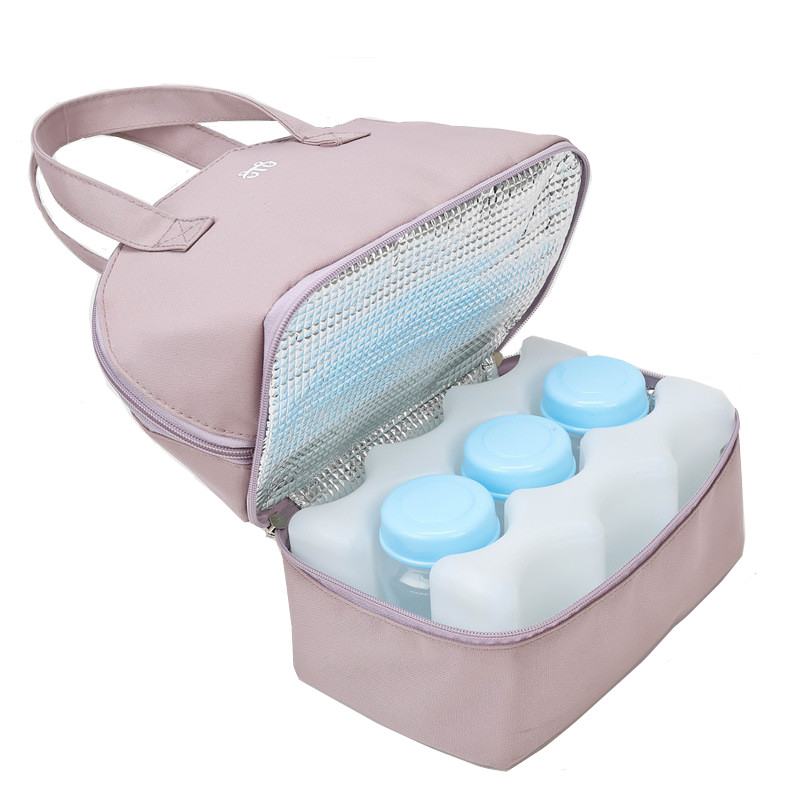 

Multifunctional Breast Milk Bottle Storage Bag Portable Baby Insulated Cooler Pocket Fresh-keeping Waterproof Diaper Bag, Black