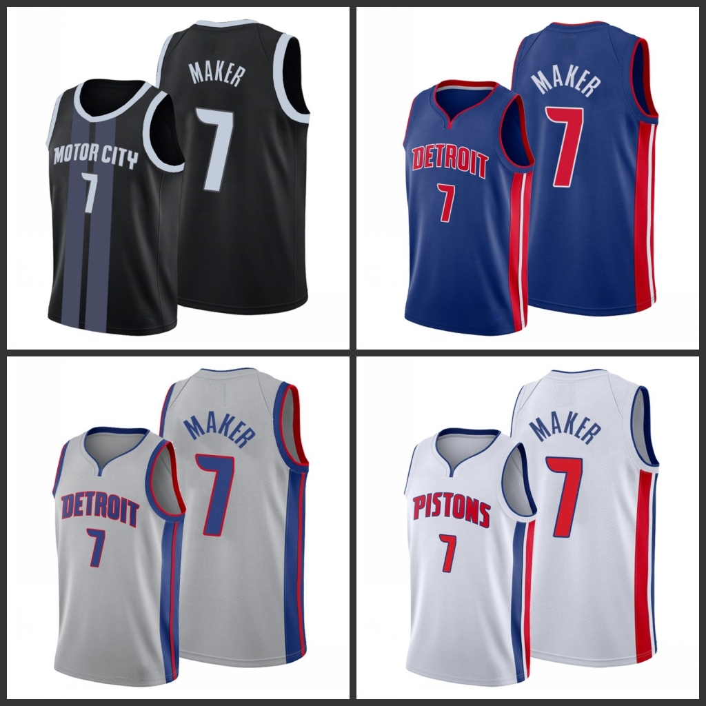 

Detroit Pistons Thon Maker Men City Basketball Jersey, Black