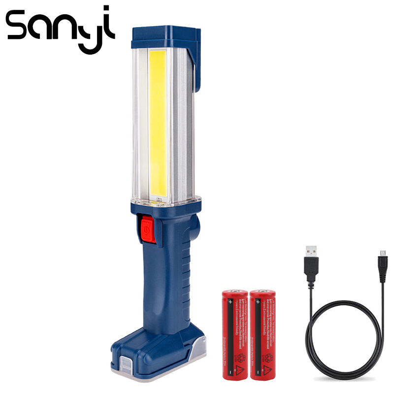 

Portable Lanterns SANYI COB LED Lantern 3800 LM USB Recharging 2*18650 Battery 2 Modes Torch For Camping Hunting