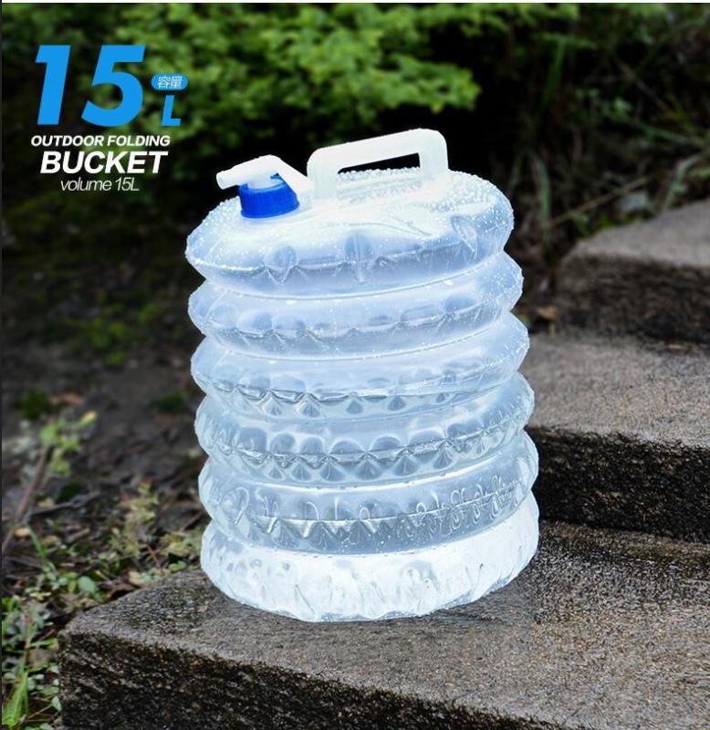 

Mounchain 15L Collapsible Water Container Fold Water Buckets Outdoor Hiking Camping Storage Carrier Jug Folding Bag