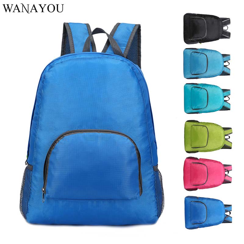 

WANAYOU 6Colors Storage Folding Outdoor Bags,Ultra Light Waterproof Hiking Camping Backpack,Unisex Running Gym Travel Backpack, Random color