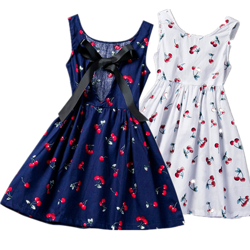 

Kids Girl Dress 2020 Sleeveless Print Casual Clothes Floral Dress Baby Girl Summer Dresses for Girls 2 3 4 5 6 Years Vestidos, Navy blue