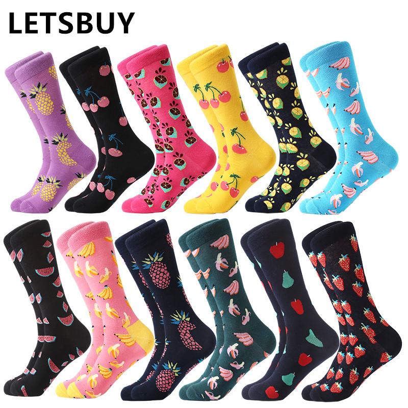 

LETSBUY 12pairs/Lot dropshipping novelty men socks Combed Cotton Crew socks for christmas, T030