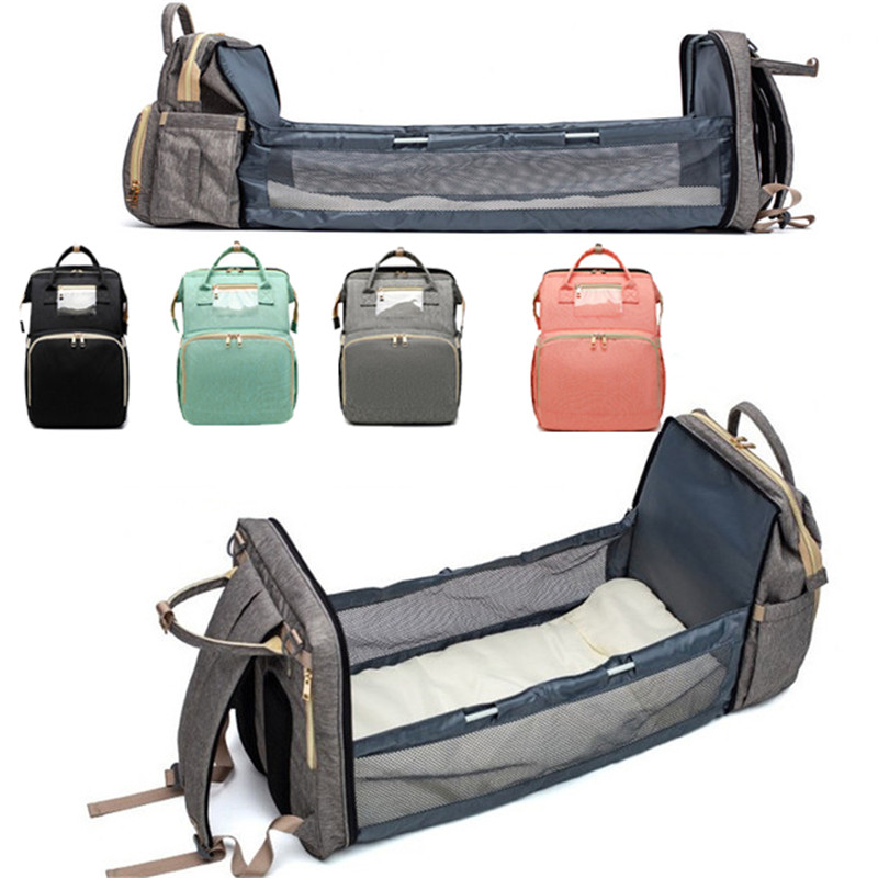 

Baby Diaper Bag Backapck Large Foldable Baby Bed Bags Travel Bassinet Mummy Maternity Nursing Handbag Newborn Stroller Bags
