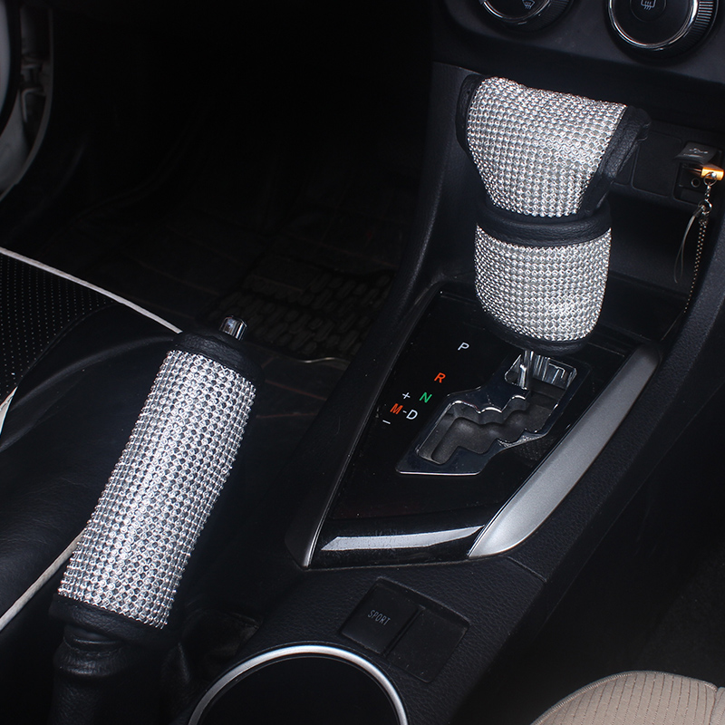 

Hot Bling Rhinestone Crystal Car Seat Belt Cover Shoulder Cushion Auto Gear Shift Covers Car Interior Accessories For Girls