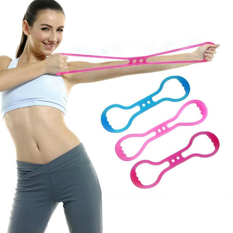 

Yoga Gum Fitness Resistance 8 Word Chest Expander Rope Workout Muscle Fitness Rubber Elastic Bands for Sports Exercise