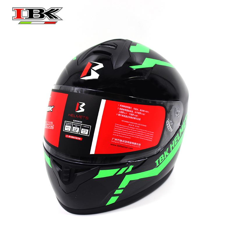 

IBK Racing Motorbike Helmet Full Face Protective Electric Bicycle Anti-UV Flip-up Super cool summer Helmet IBK-901, Black green
