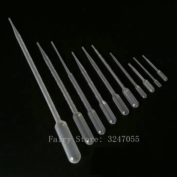 

100pcs 0.2ML/0.5ML/1ML/2ML/3ML Transfer Pipettes Disposable Plastic Pasteur Pipette Dropper Polyethylene Refillable Makeup Tool