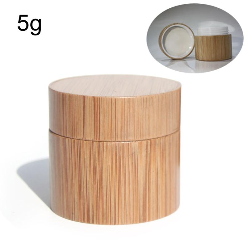 

Round Bamboo Cream Bottle Women Cosmetic Jar Refillable Face Cream Lotion Storage Containers