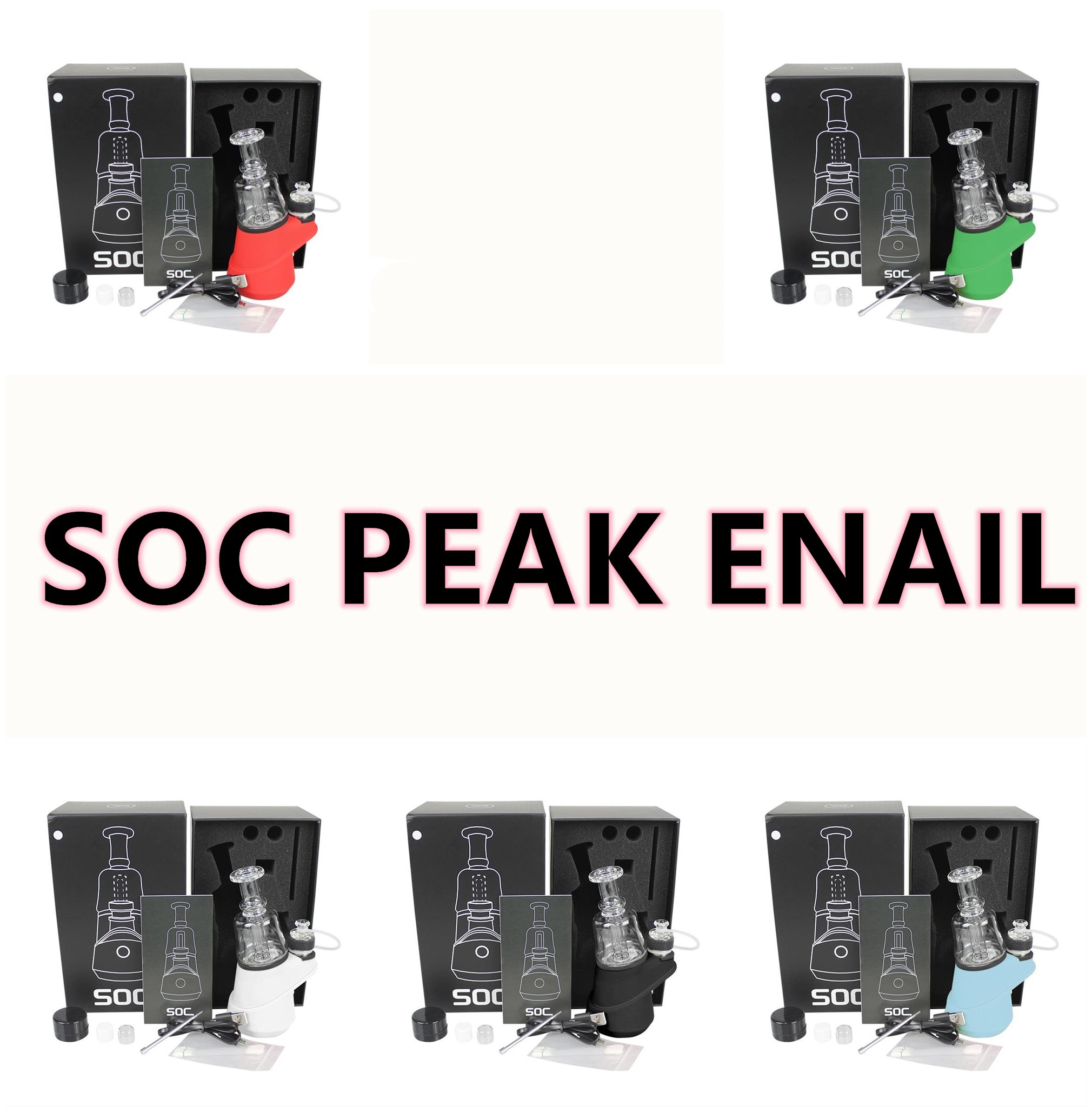 

G9 SOC Enail Kit 2600mAh TC Vape Mod Wax Atomizer Glass Bong Dab Rig Electronic Cigarette, Random colors