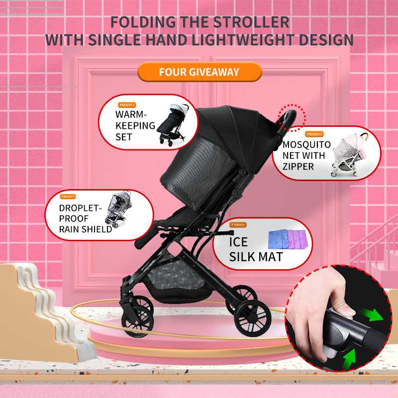 

4 Giveaways Jusanbaby High View Lightweight 3 In 1 Baby Stroller Foldable Dolly Buggy Baby Accessories Good Quality 2020 New