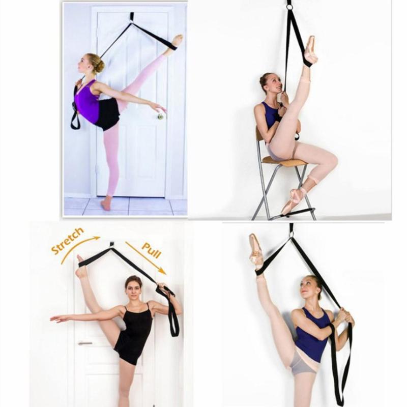 

Door Flexibility Stretching Legs Stretcher Strap for Ballet Cheer Dance Gymnastics Trainer Yoga Flexibility Legs Stretch belt, Black