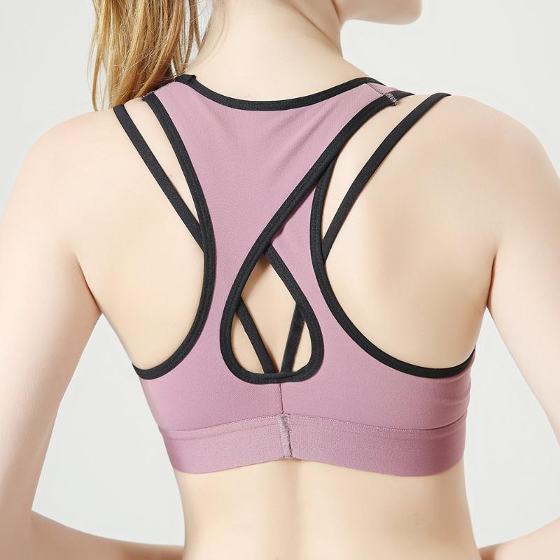 

Two-Piece -Resistant Running Fitness Bra Yoga Vest Beauty Back Sports Underwear Womens Clothes /30, Pink