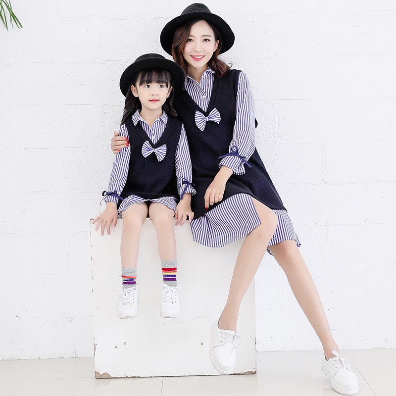 

2020 spring and autumn new parent-child two-piece suit female and female, Black