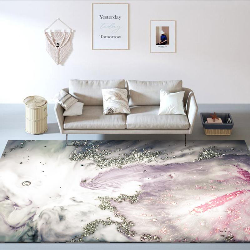

Modern Abstract Sea Water Gray Pink Area Rugs For Home Living Room Kitchen Bedroom Bedside Carpet 3D Crystal Velvet Entrance Mat, As picture