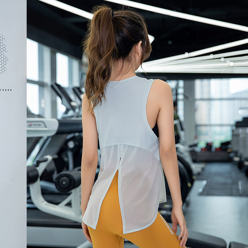 

Fitness Sports Vest Running Gym Yoga Vest Quick Dry Sports Fitness Top Sleeveless T-shirt Athletic Undershirt Sportswear, Black