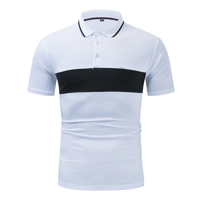 

2020 Summer New Contrast Color Shirt Men Fashion Patchwork Shirt Short Sleeve 100% Cotton Smart Casual Shirt,614, White