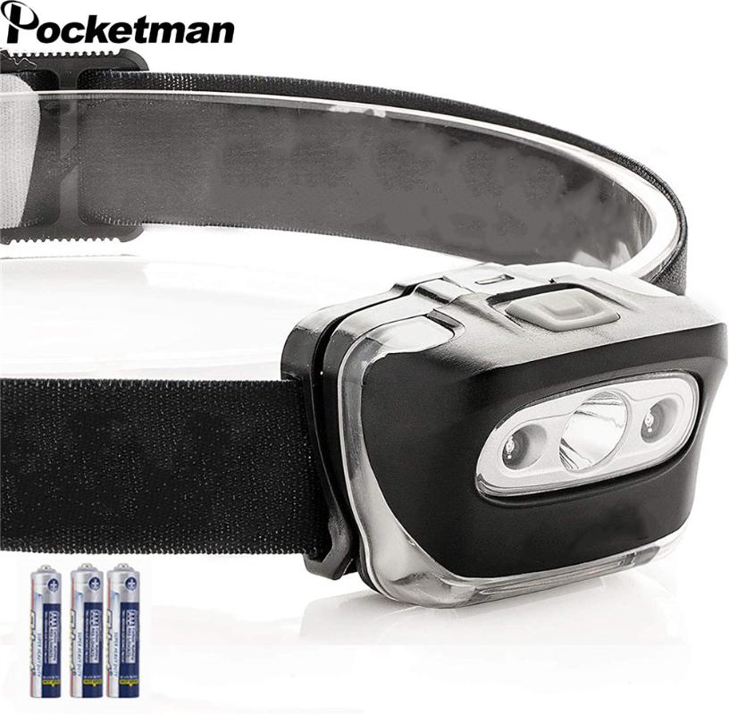 

5000LM Headlamp Lightweight LED Headlight Torch Comfortable Headband Perfect for Runners Brightest Hat Use 3 x Batteries
