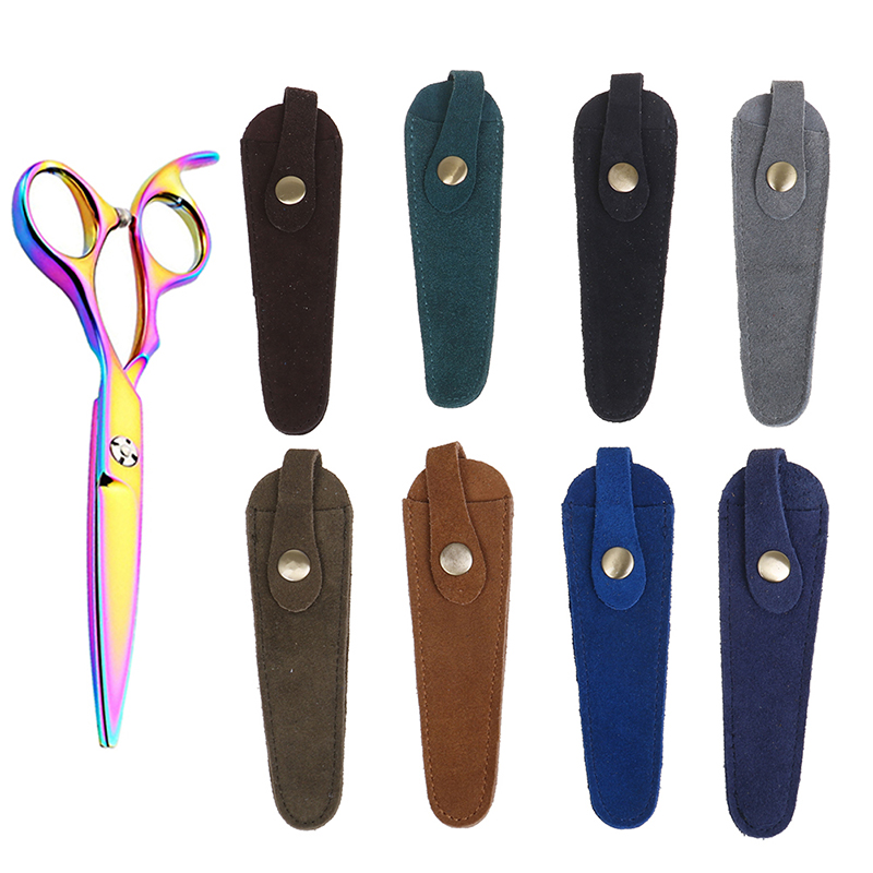 

Professional Cowhide Hair Scissors Sheath Leather Case Barber Packet Scissor Cover Shears Holster Hairdressing Scissors Bag Hot