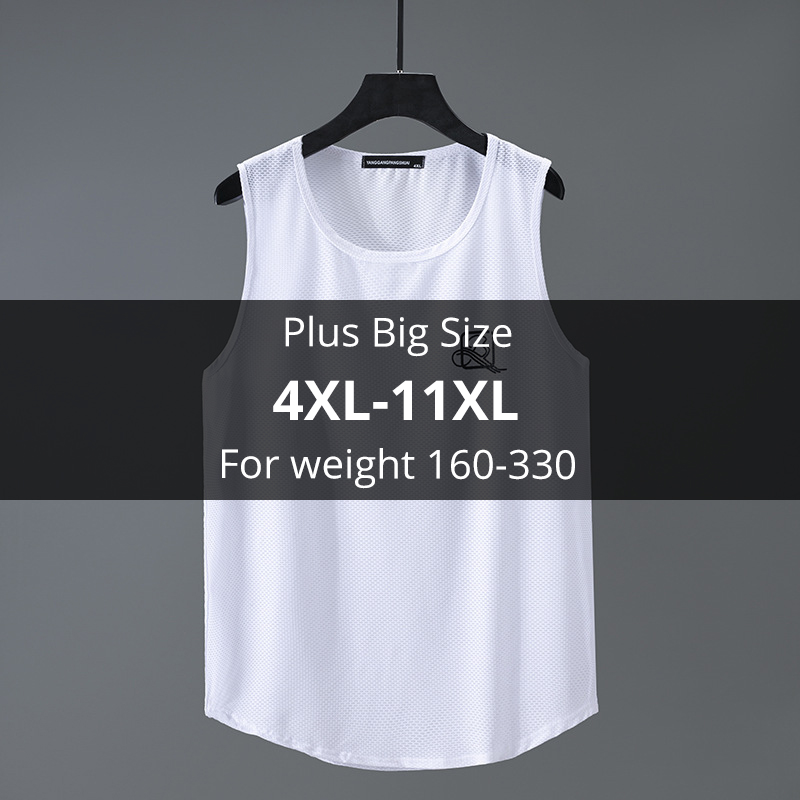

Sleeveless Shirt Oversized -11XL Running Vest Training Clothes Men Workout Tank Top Vest Fitness Joggers Men Sports, Black