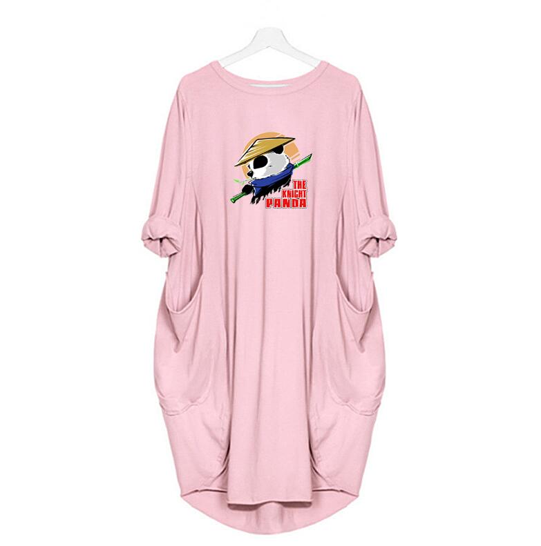 

New Designer Women Dresses With Cute Pattern 2020 Summer Crew Neck Panelled Ladies Dresses Casual Loose Skirt Apparel, Blue