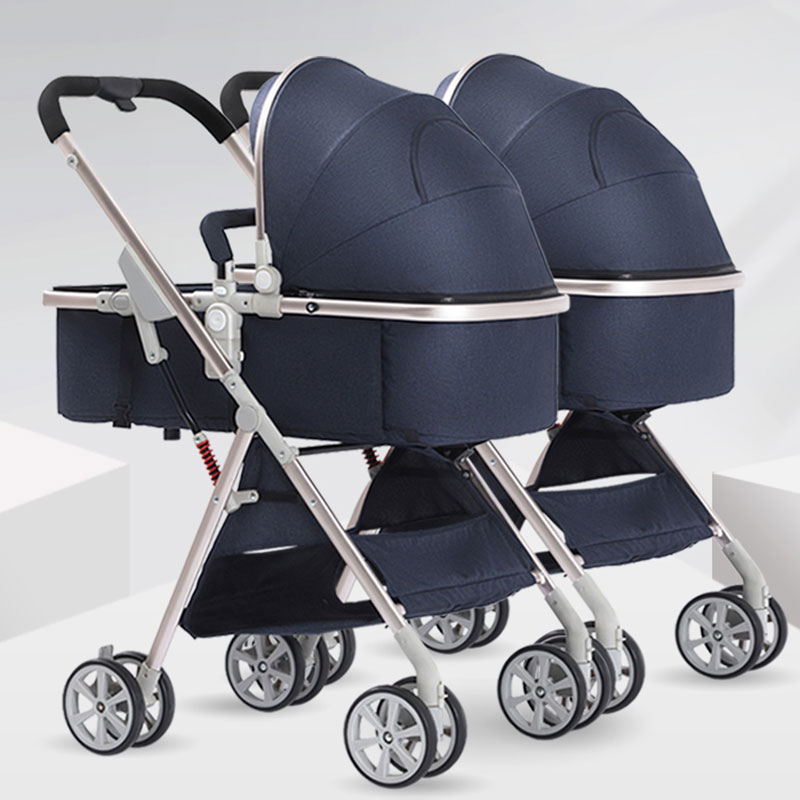 

Free Shipping Twin baby strollers can be split and sit high landscape baby light folding child double stroller